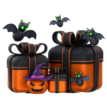 Caja de regalo de halloween  3D Icon