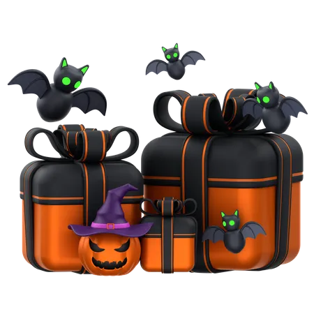 Caja de regalo de halloween  3D Icon