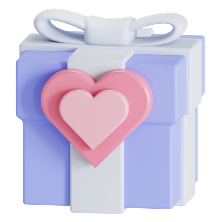 Caja de regalo de san valentín  3D Icon