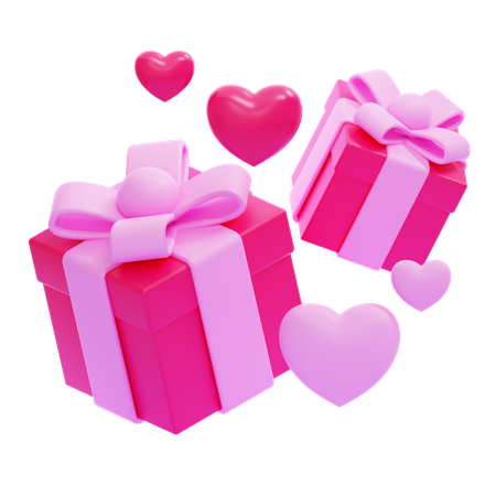 Caja de regalo de san valentín  3D Icon