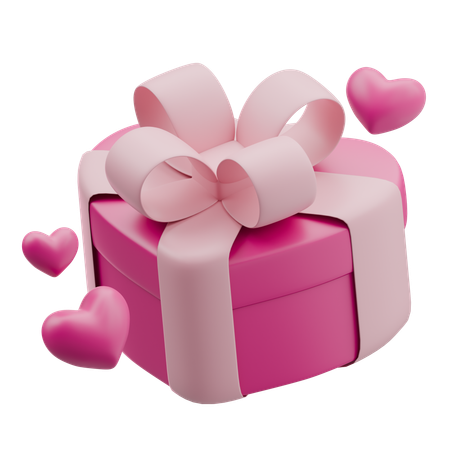 Caja de regalo de san valentín  3D Icon