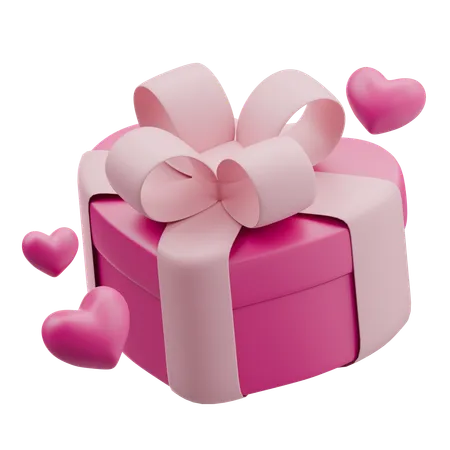 Caja de regalo de san valentín  3D Icon