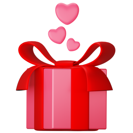Caja de regalo de san valentín  3D Icon