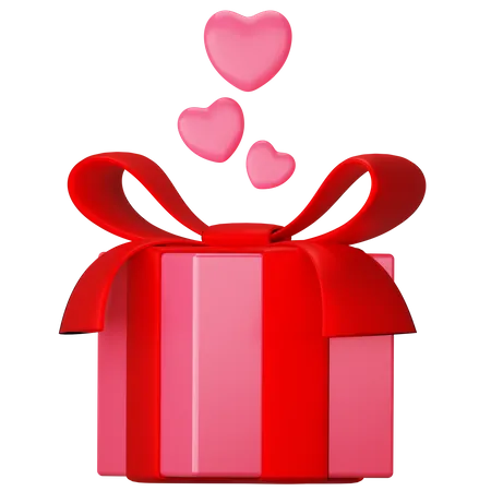 Caja de regalo de san valentín  3D Icon
