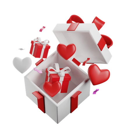 Caja de regalo de san valentín  3D Icon