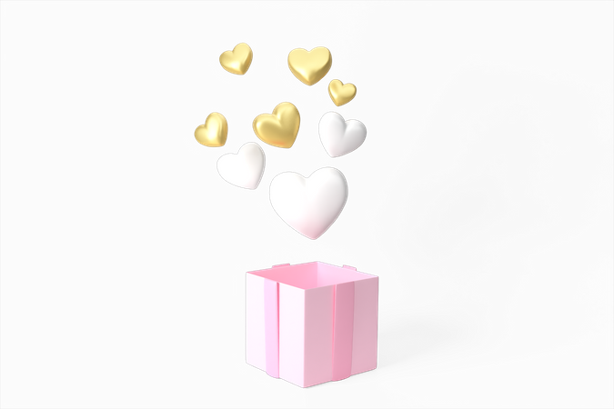 Caja de regalo de san valentín  3D Illustration