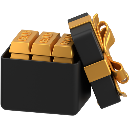 Caja de regalo dorada  3D Icon