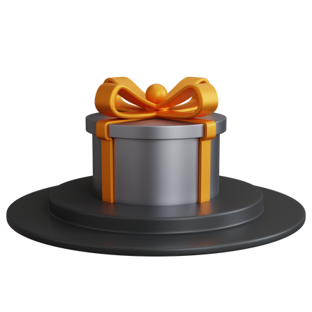 Caja de regalo en el podio  3D Icon