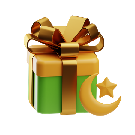 Caja de regalo festiva con elementos decorativos  3D Icon