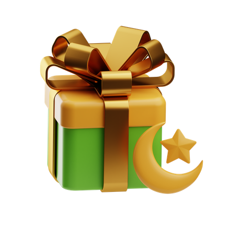 Caja de regalo festiva con elementos decorativos  3D Icon