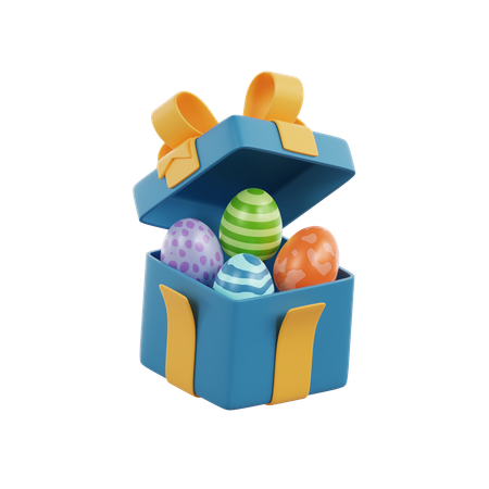 Caja de regalo de huevo  3D Icon