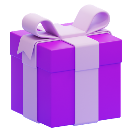 Caja de regalo morada  3D Icon