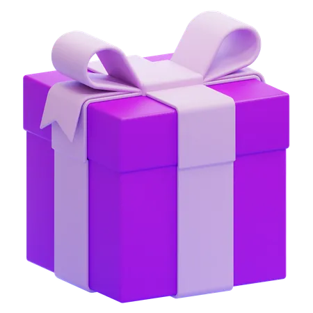 Caja de regalo morada  3D Icon