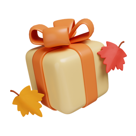 Caja de regalo de otoño  3D Icon
