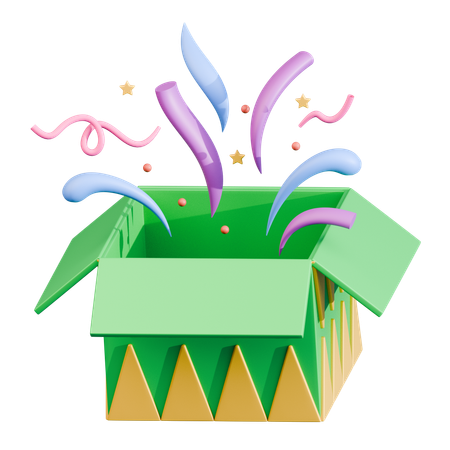 Caja de regalo para fiesta explosiva  3D Icon