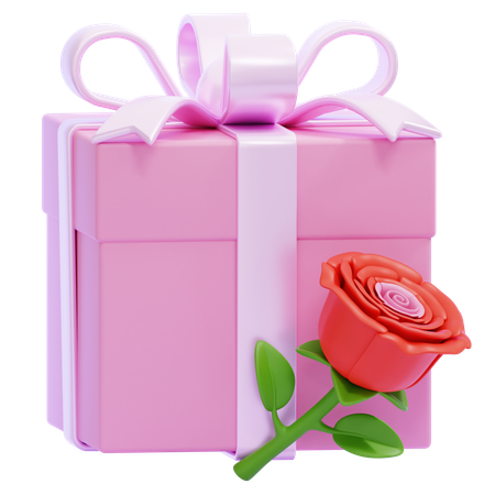 Caja de regalo romantica  3D Icon