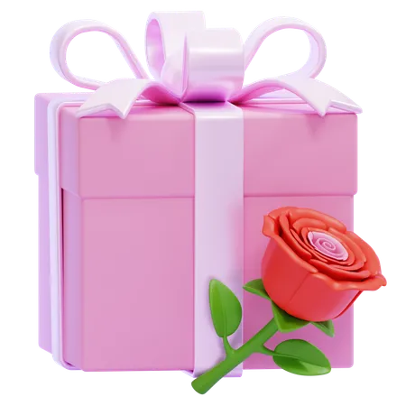 Caja de regalo romantica  3D Icon