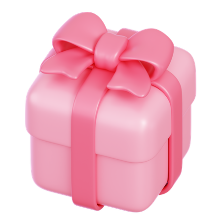 Caja de regalo rosa  3D Icon