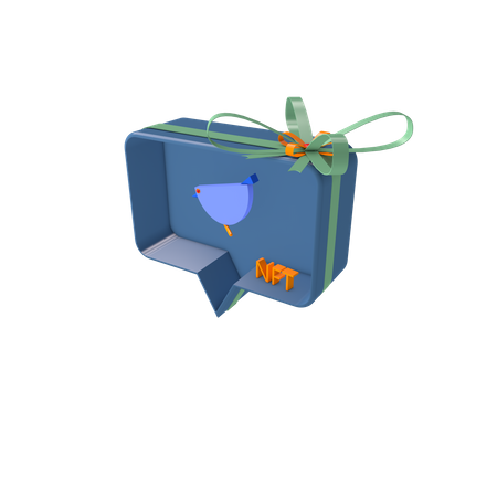 Caja de regalo social con nft  3D Icon