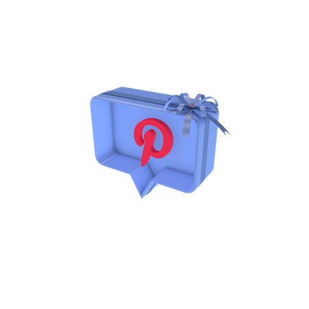 Caja de regalo social con pinterest  3D Icon