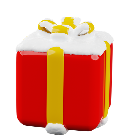 Caja de regalo cubierta de nieve  3D Icon