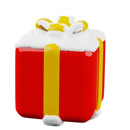 Caja de regalo cubierta de nieve  3D Icon