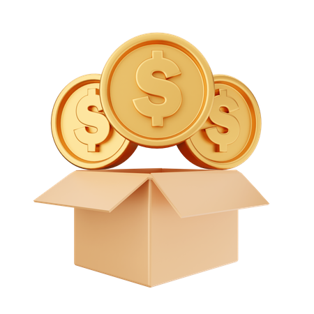 Caja de salida de dinero  3D Icon