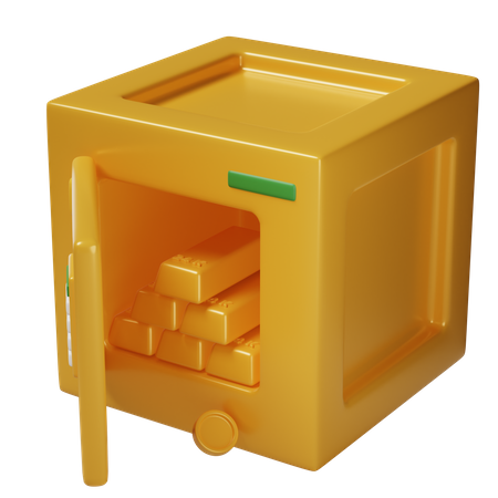 Caja de seguridad dorada  3D Icon