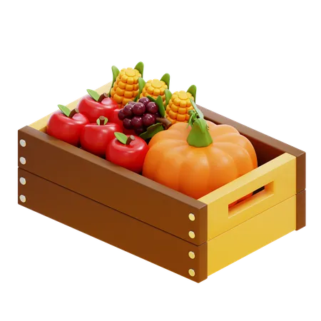 Caja de verduras  3D Icon