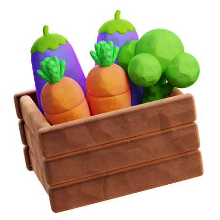 Caja de verduras  3D Icon