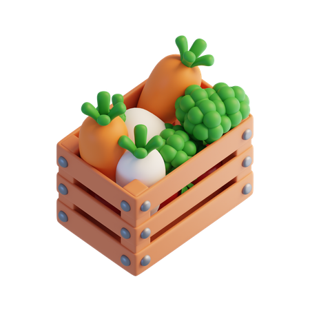 Caja de verduras  3D Icon