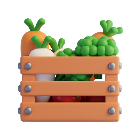 Caja de verduras  3D Icon