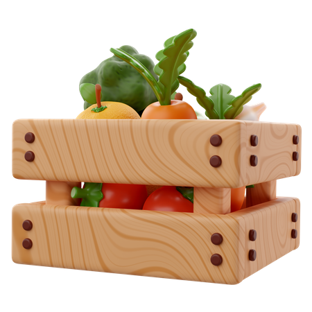 Caja de verduras  3D Icon