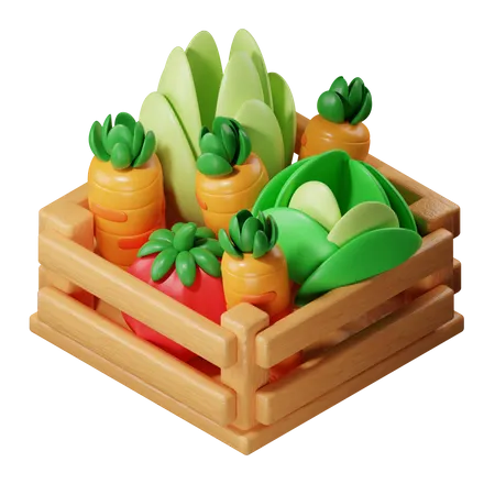 Caja de verduras  3D Icon