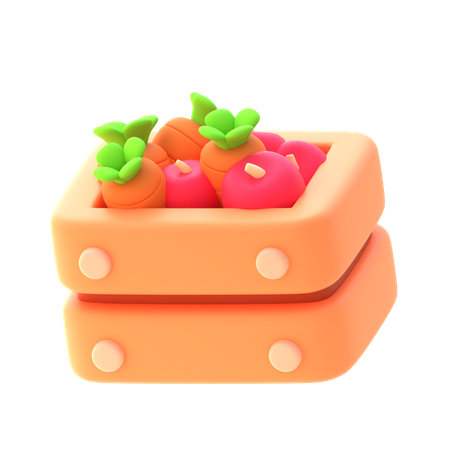 Caja de verduras  3D Icon