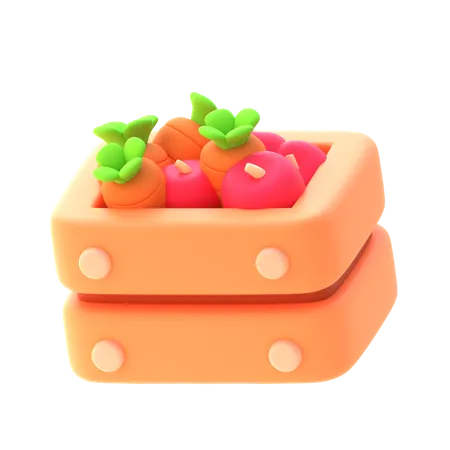 Caja de verduras  3D Icon