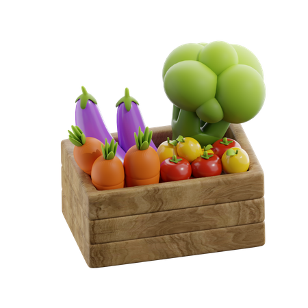 Caja de verduras  3D Icon
