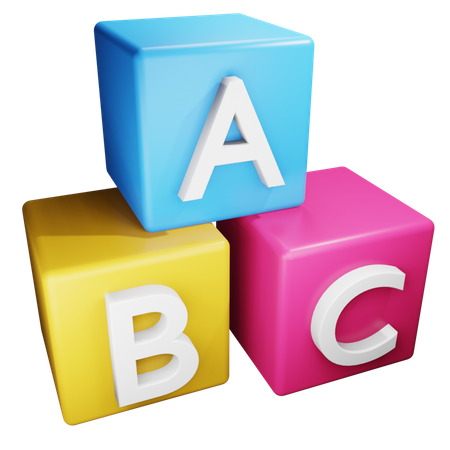 Caja del alfabeto  3D Illustration