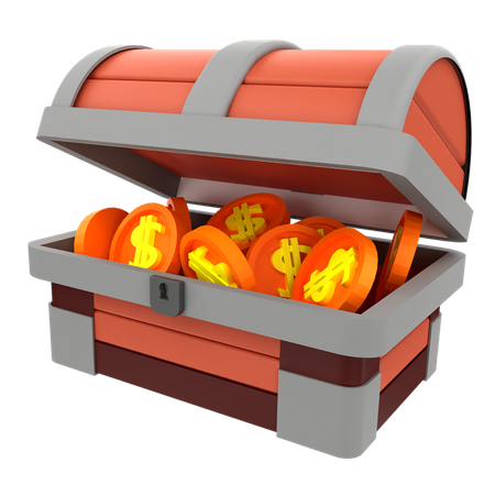 Caja del tesoro  3D Illustration