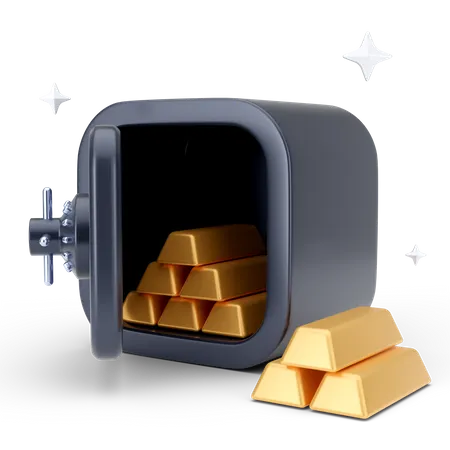 Caja fuerte de oro  3D Icon