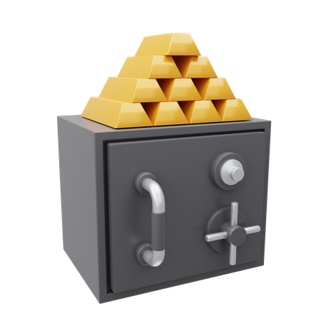 Caja fuerte de oro  3D Icon