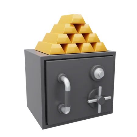 Caja fuerte de oro  3D Icon