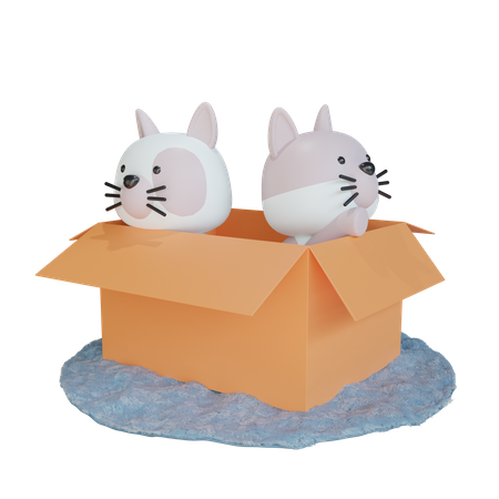 Caja de gatito  3D Icon