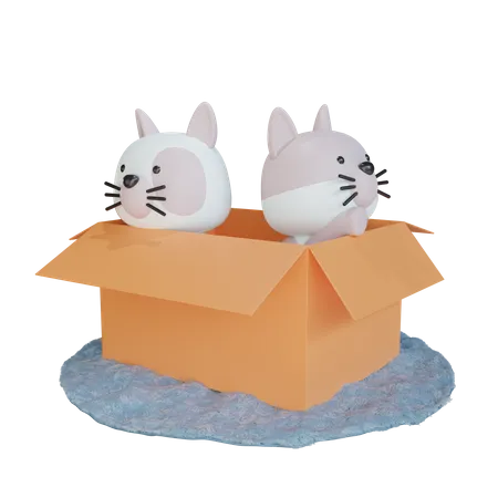 Caja de gatito  3D Icon