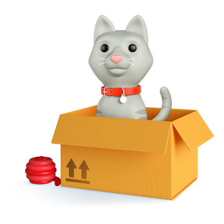 Caja para gatos gris  3D Icon