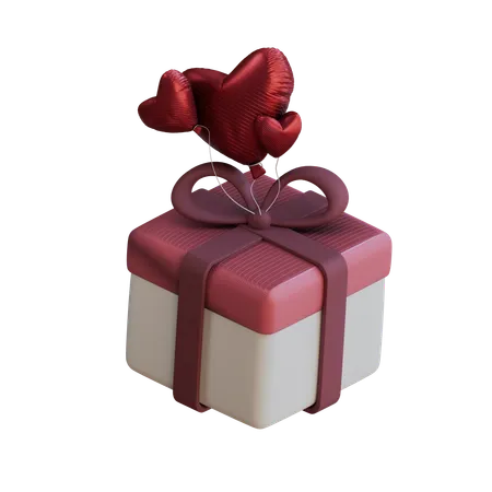 Caja de regalo amor  3D Icon