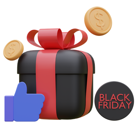 Caja de regalo de viernes negro  3D Icon