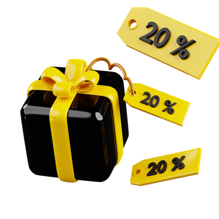Caja de regalo con descuento de viernes negro  3D Icon