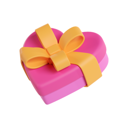 Caja de regalo de corazón  3D Icon