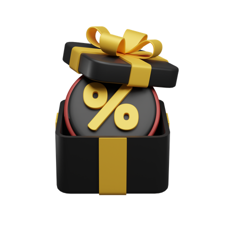 Descuento en caja de regalo  3D Icon